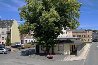 Plan für Lengenfelder Tischendorfplatz steht: Buswarte bekommt Pergola - Die Bausubstanz der alten Buswarte soll zum Teil erhalten bleiben und durch eine Pergola begrünt werden.