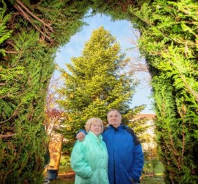 Plauener Weihnachtsbaum: klein, aber oho - Eva und Werner Brückner haben den diesjährigen Plauener Weihnachtsbaum, eine Weißtanne, gestiftet. 