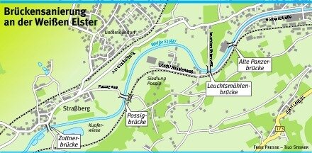 Plauens neue "Panzerbrücke" an der Possig - 