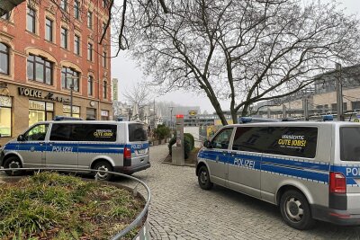 Polizeieinsatz am Postplatz in Plauen - Polizeieinsatz am Dienstagnachmittag auf dem Postplatz in Plauen.