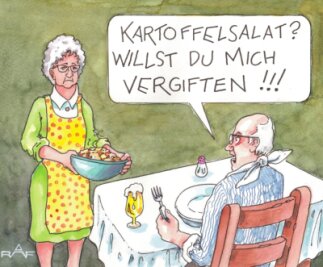 Posse um die Giftpflanze des Jahres - "Freie Presse"-Karikaturist Ralf Alex Fichtner zeichnet sich seinen Teil zur Kartoffel-Debatte. 