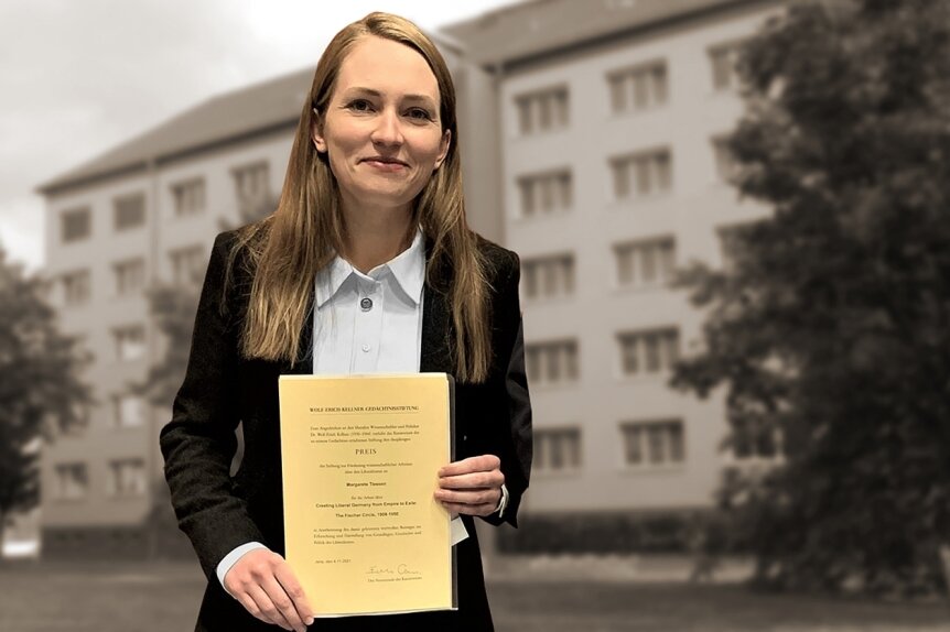 Preisgekrönte Forschung zur Freiheit - Margarete Tiessen forscht nach ihrer Promotion in Cambridge nun als Wissenschaftlerin an der TU Chemnitz.