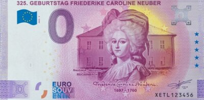 Prinzipalin ziert Souvenir-Schein - Der Entwurf des neuen 0-Euro-Scheines. 