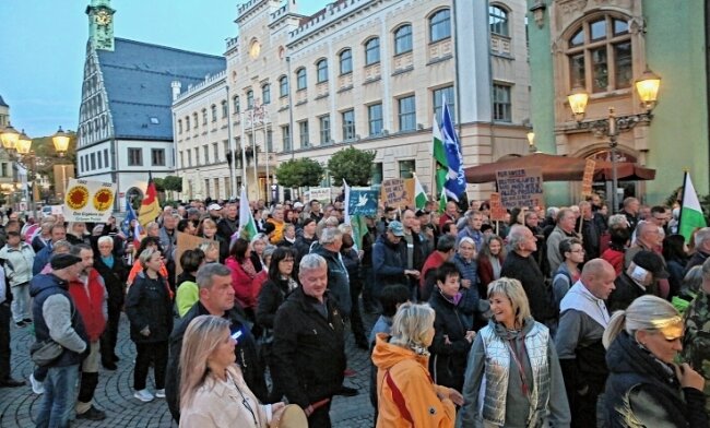 Protest-Veranstalter planen für Zeit nach einem Umsturz - Protestmarsch-Teilnehmer am Montagabend in Zwickau. 