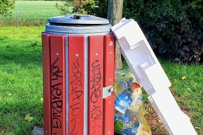 Müll neben der Abfalltonne haben die Tester des ACE bei den Kontrollen im Vogtland kritisiert. 