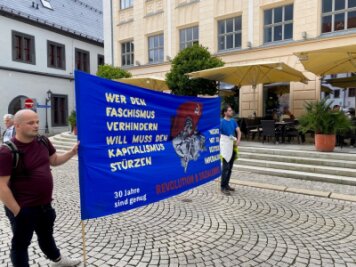 Rathauskletterer vor Gericht - FDJ demonstriert in Zwickau - 