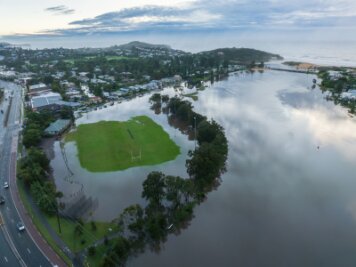 Regenchaos in Sydney: Wohnviertel versinken im Wasser - Eine Luftaufnahme zeigt das Ausmaß der Überschwemmungen.