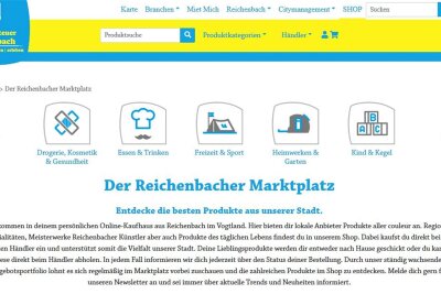 Reichenbach: Online-Kaufhaus muss schnell wieder ans Netz - Auf der Internetseite dein-reichenbach.de war der Online-Marktplatz über die Schaltfläche „Shop“ zu finden.