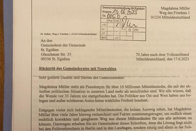Reichsbürgerbrief an 283 sächsische Kommunen: Was das LKA sagt - Der Reichsbürgerbrief von „Magdalena Müller“ ging im Juni an mindestens 283 sächsische Kommunen.