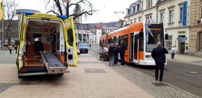 Rettungseinsatz am Plauener Postplatz - 