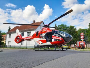 Rettungshubschrauber-Einsatz in Freiberg - 