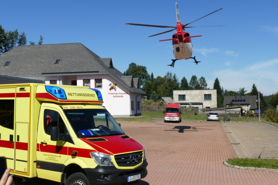 Rettungshubschraubereinsatz in Schönheide - 