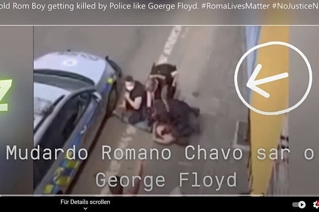 Roma-Angehöriger stirbt bei Polizeieinsatz in Teplice - ein tschechischer George Floyd? - Screenshot aus dem Video der Festnahme von Stanislav Tomas in Teplice.
