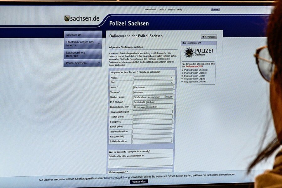 Rüge für Sachsens Polizei-Onlinewache - In die Anzeige kann alles Mögliche eingetragen werden, ohne Plausibilitätsprüfung, sagt ein Polizist. 