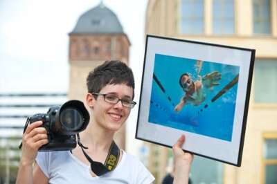 Sachsens Pressefoto des Jahres 2012 - Fotografin Kristin Schmidt mit ihrem Siegerbild.