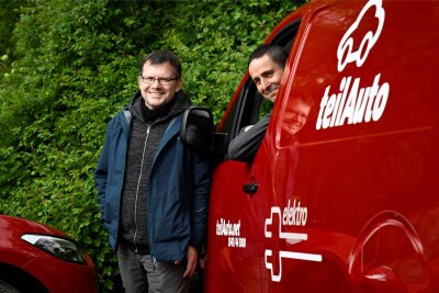 Sachsens Unternehmer des Jahres 2024: Endspurt um „Die Träumende“ - Chefs von „teilAuto“: Michael Creutzer (55) und Patrick Schöne (48).