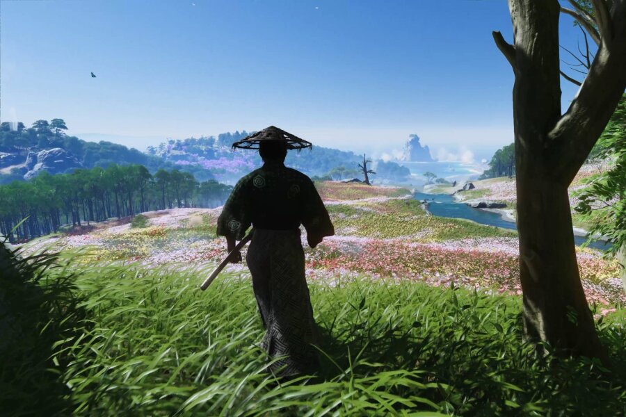 Samurai-Action mit "Ghost of Tsushima Director's Cut" - Kleine Details und große Weiten: Grafisch kann "Ghost of Tsushima" einen Spiele-PC zum Schwitzen bringen.