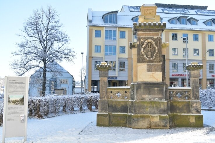 So sieht das Horndenkmal an der kleinen Hornstraße mit seinen bereits restaurierten Teilen derzeit aus. 