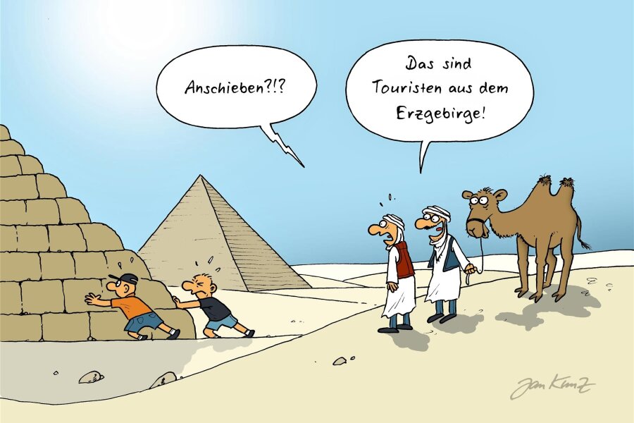 Satire zum Wochenende: Pyramidenanschieben von Freiberg bis Oederan wegen Naturschutz bald verboten - Andre Länder, andre Sitten.