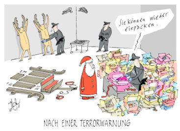 Das Böse ist immer und überall: In Zeiten der Terrorismusangst hat es auch der Weihnachtsmann nicht leicht.  
