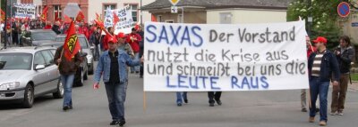 Demonstration der Beschäftigten der Werdauer Saxas Nutzfahrzeuge AG