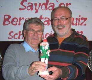 Sayda sucht den Schlaumeier 2022 - Gilbert Krönert (l.) und Volkmar Herklotz gewannen 2011 den ersten Schlaumeier-Pokal. 