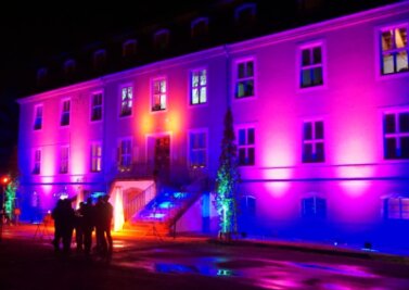 Schloss Ringethal illuminiert - Das Schloss Ringethal bot im Scheinwerferlicht eine beeindruckende Ansicht.