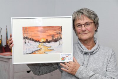 Schneebergerin greift erst im Ruhestand zu Farbe und Pinsel - Christiane Salzer stellt ihre Bilder in der Galerie in der Pestalozzistraße 14 in Beierfeld aus.