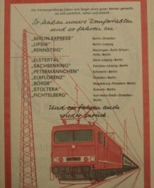 Schnell und bequem ans Ziel - Plakat-Werbung für den "Städteexpress". Angesichts langer Wartezeiten auf ein Auto nutzten DDR-Bürger gern den Zug.