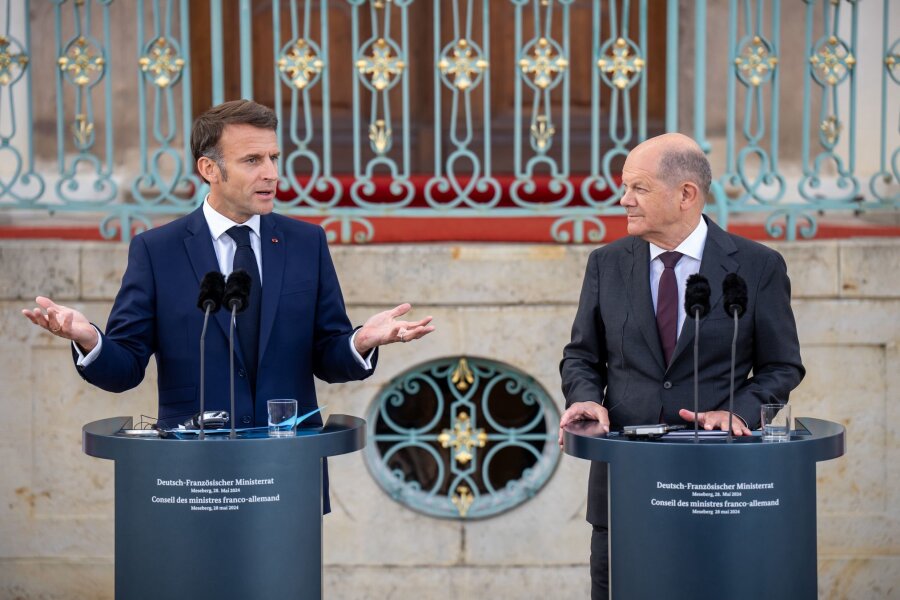 Scholz: Jeden Tag SMS mit Macron - In engem Kontakt nach der Wahl in Frankreich: Macron und Scholz 