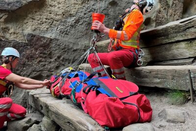 Schon wieder zwei Touristen in der Sächsischen Schweiz abgestürzt - Die Bergwacht Sachsen hat erneut im Elbsandsteingebirge abgestürzte Wanderer retten müssen.