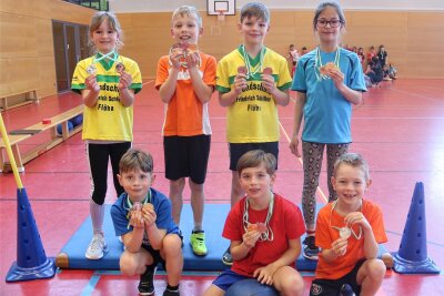 Schüler in Oederan gehen dank vieler Helfer auf Medaillenjagd - Beim Wettkampf der Grundschulen der Region Flöha gingen Kinder aus fünf Einrichtungen an den Start.