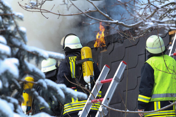 Schuppenbrand in Brand Erbisdorf - 