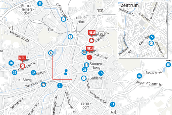 Sechs neue Baustellen in Chemnitz - Annaberger und Dresdner Straße betroffen - 