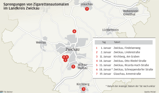 Serie von Automatensprengungen im Landkreis Zwickau: Wie Kriminelle abgeschreckt werden sollen - 