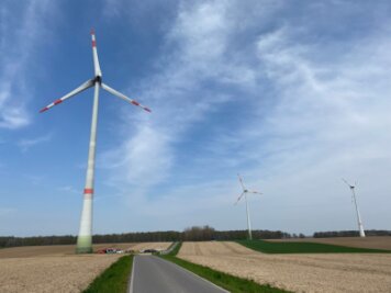 Blick auf einen Teil des Windparks in Erlau. Hier fand am Samstag eine Informationsveranstaltung zum Thema Windkraft statt. 