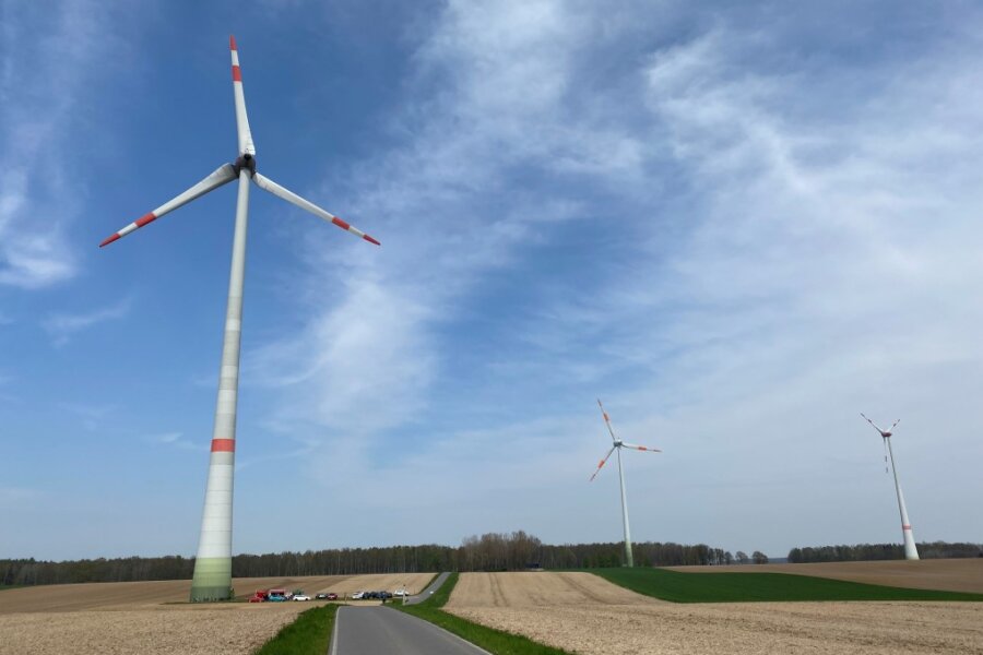 Blick auf einen Teil des Windparks in Erlau. Hier fand am Samstag eine Informationsveranstaltung zum Thema Windkraft statt. 