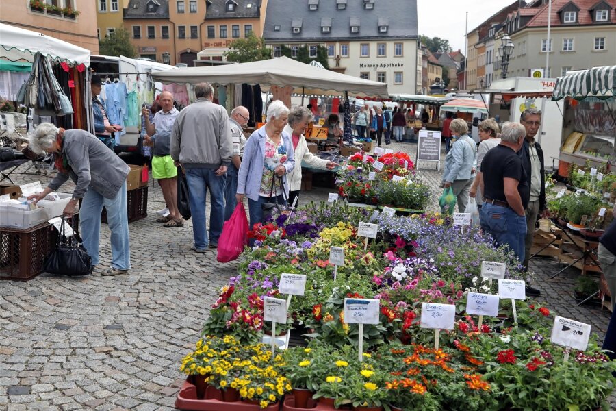 Sind Wochenmärkte ein Auslaufmodell? - Der Wochenmarkt auf dem Altmarkt in Hohenstein-Ernstthal war letzte Woche bei schönen Wetter wieder einmal gut besucht. Doch Märkte sind witterungsabhängig. Und die Anzahl der Händler und Besucher ist insgesamt rückläufig.
