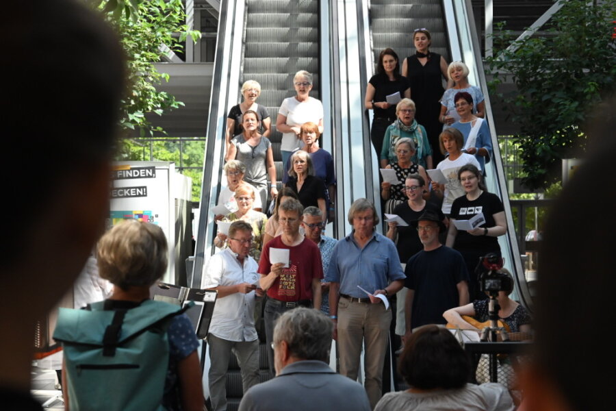 So lief der Chorfest-Samstag in Chemnitz - Chorfest im Einkaufszentrum?