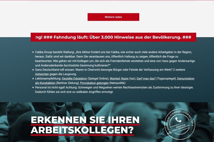 "Soko Chemnitz": Kunst-Aktivisten kündigen Klage an - Über 3000 Hinweise will die Aktion erhalten haben.