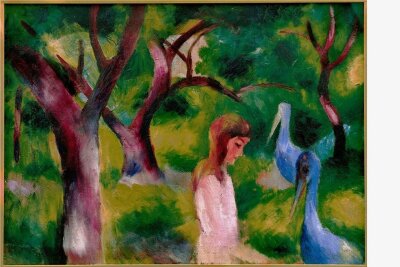 Spätes Gemälde von Expressionist August Macke kommt unter den Hammer - Das Gemälde "Mädchen mit blauen Vögeln" (1914, Öl auf Leinwand, 60 × 85 Zentimeter) von August Macke wird versteigert. 