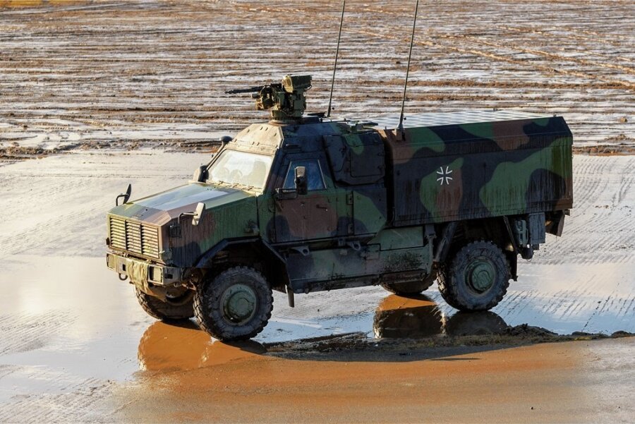 Ein geschütztes Transport-Fahrzeug der Bundeswehr vom Typ Dingo. Die Ukraine soll 50 Exemplare erhalten. 