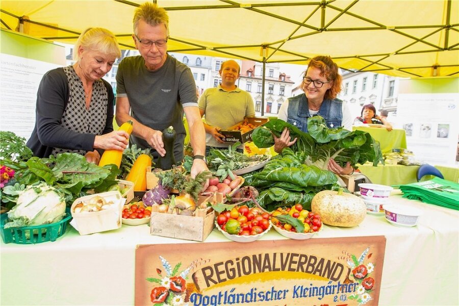 Der Höhepunkt der Spitzengenuss-Woche in Plauen ist alljährlich die Blumen-, Obst und Gemüseschau. Das Foto entstand im vergangenen Jahr. 