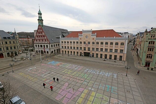 Spontane Kunstaktion gegen Sternmarsch in Zwickau - 