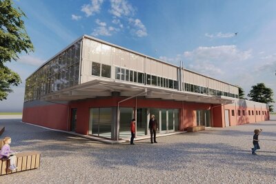 Sporthalle Niederwiesa: Fassade wird billiger als geplant - So soll die Zweitfeldhalle einmal aussehen. Visualisierung: Phase 10