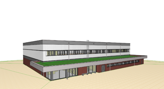 So könnte die neue Schulsporthalle in Niederwiesa aussehen.