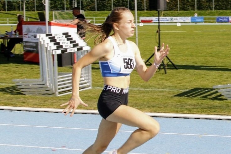 Sprint mit Vorfreude und Wut im Bauch - DM-Premiere: TSG-Sprinterin Anna Weichelt hat sich mit der Startgemeinschaft Erzgebirge über 4 x 200 m für die DM qualifiziert. 