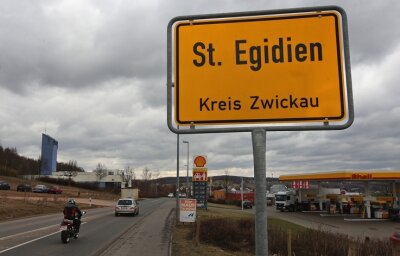 Eingang zum Gewerbegebiet "Am Auersberg" in St. Egidien