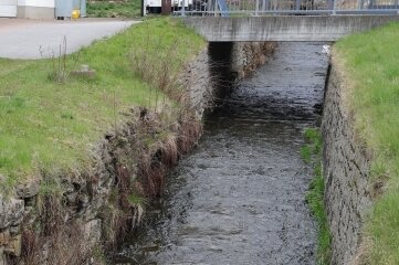 Stadt lässt Dorfbach sanieren - Die Sohle des Dorfbachs in Beierfeld muss saniert werden. Auch die Stützmauer bricht weg. 