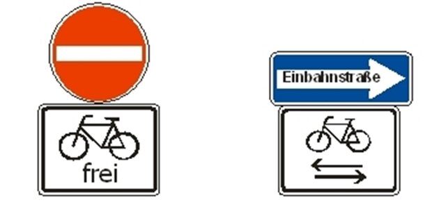 Stadt will Einbahnstraßen für Radfahrer in Gegenrichtung öffnen - Radfahrer dürfen derart gekennzeichnete Einbahnstraßen in beiden Richtungen befahren.